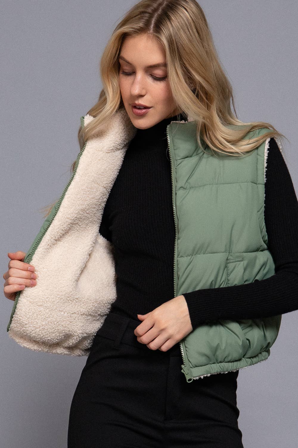Reversible Fur Padded Vest