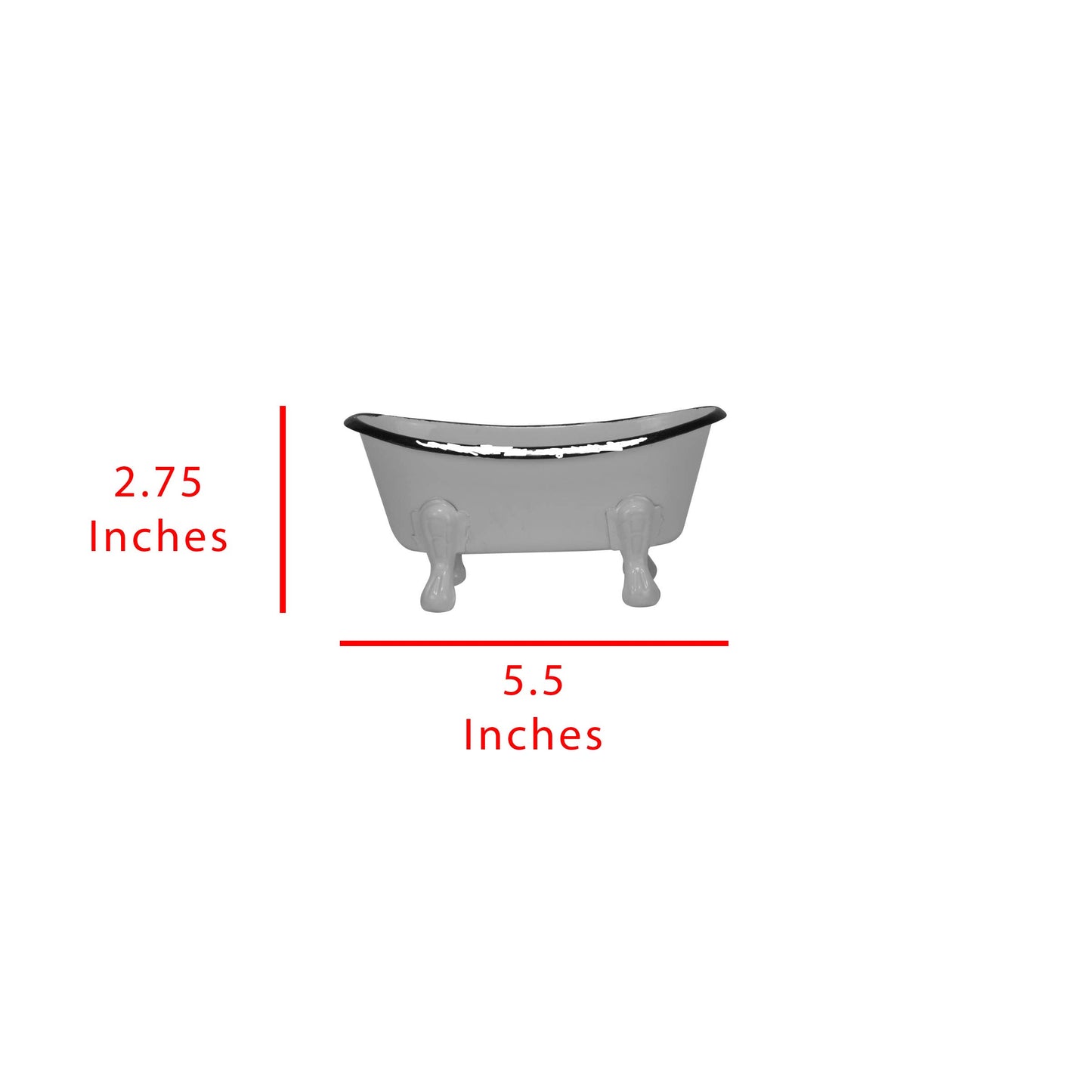 Mini Distressed Enamel Bathtub Soap Dish