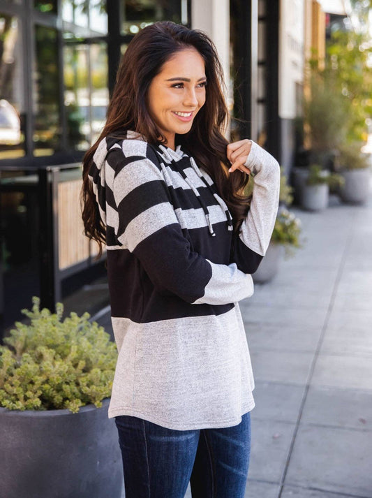 Stripe Colorblock Hoodie