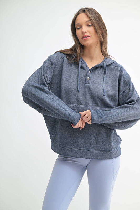 Fleece Snap Hoodie