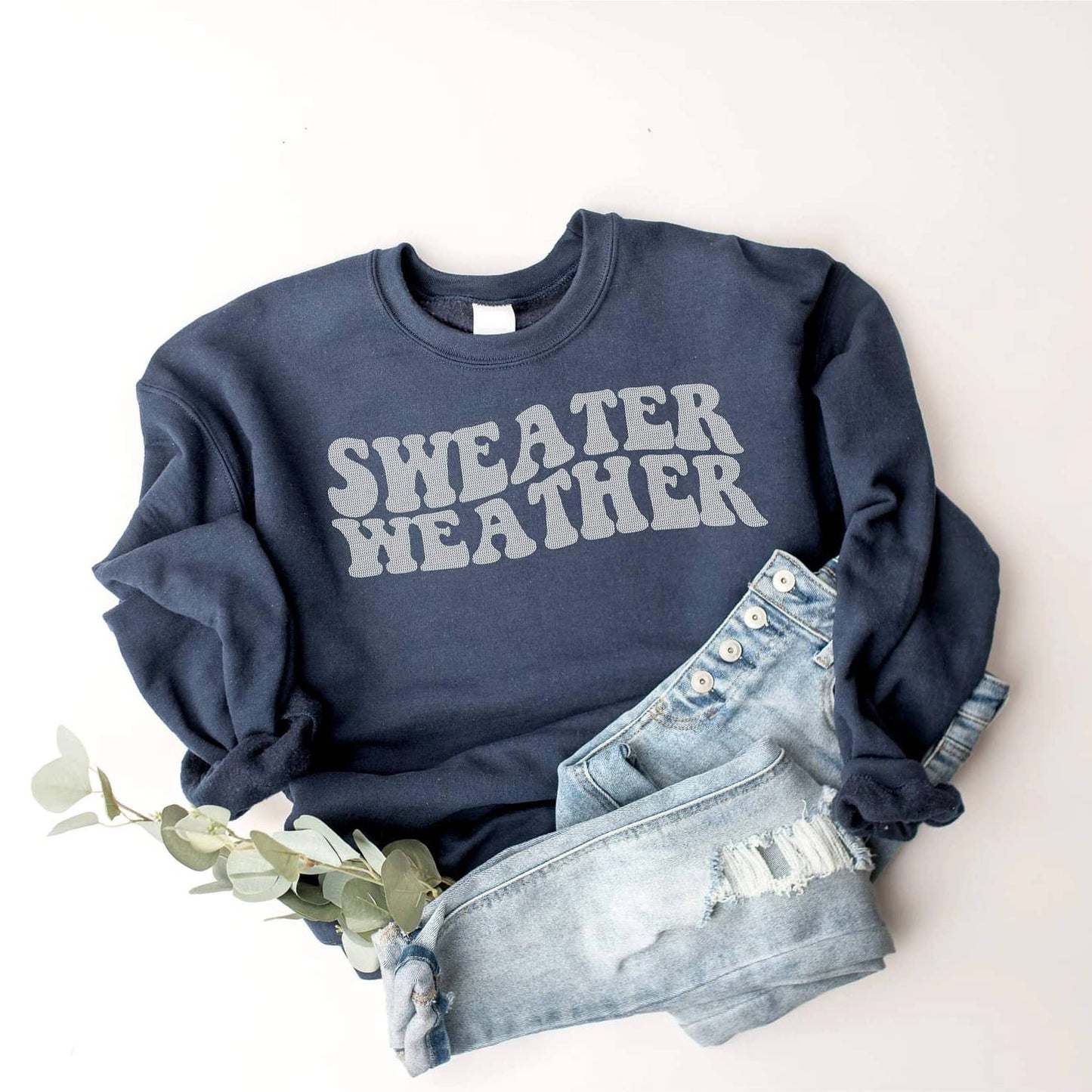SWEATER WEATHER NAVY GRAPHIC SWEATSHIRT