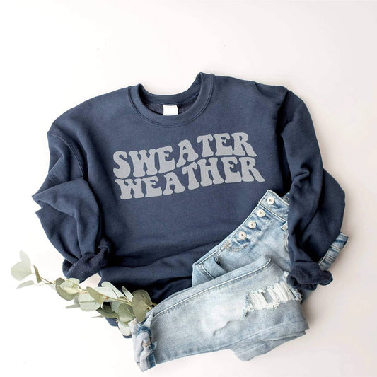 SWEATER WEATHER NAVY GRAPHIC SWEATSHIRT