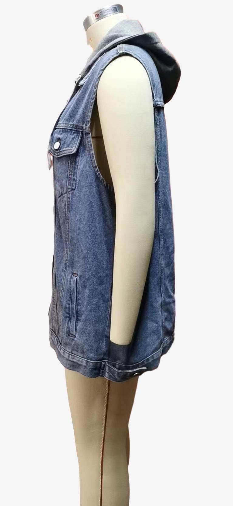Hooded Denim Vest