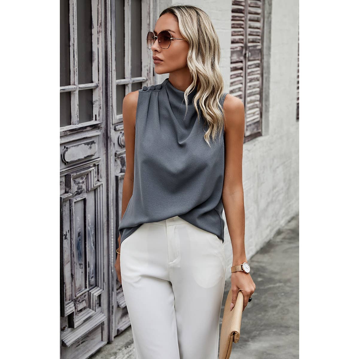 Ruched Sleeveless