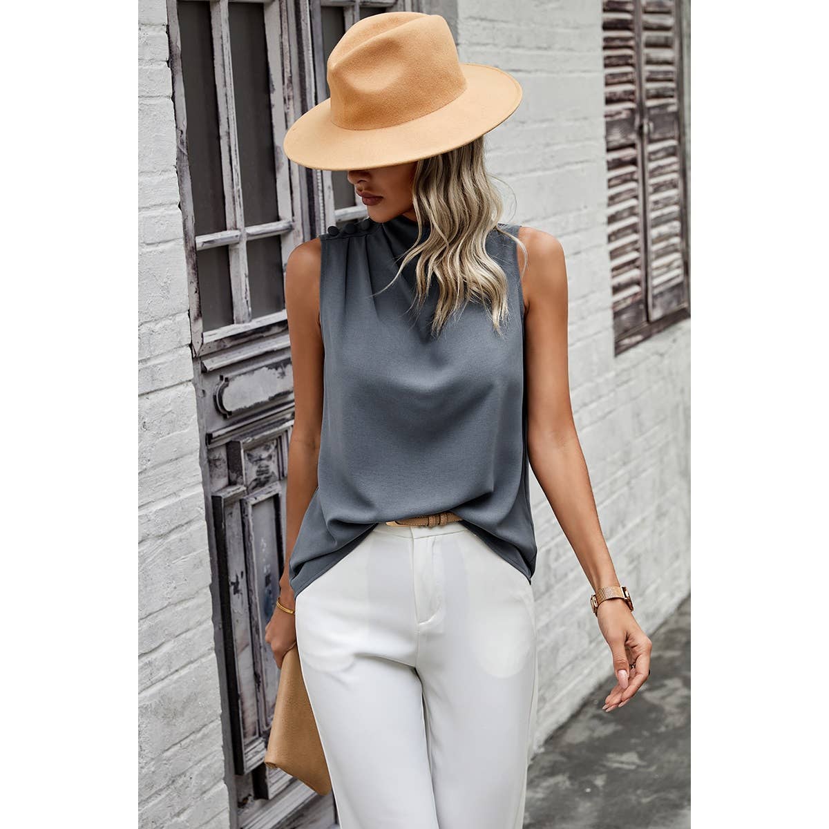 Ruched Sleeveless