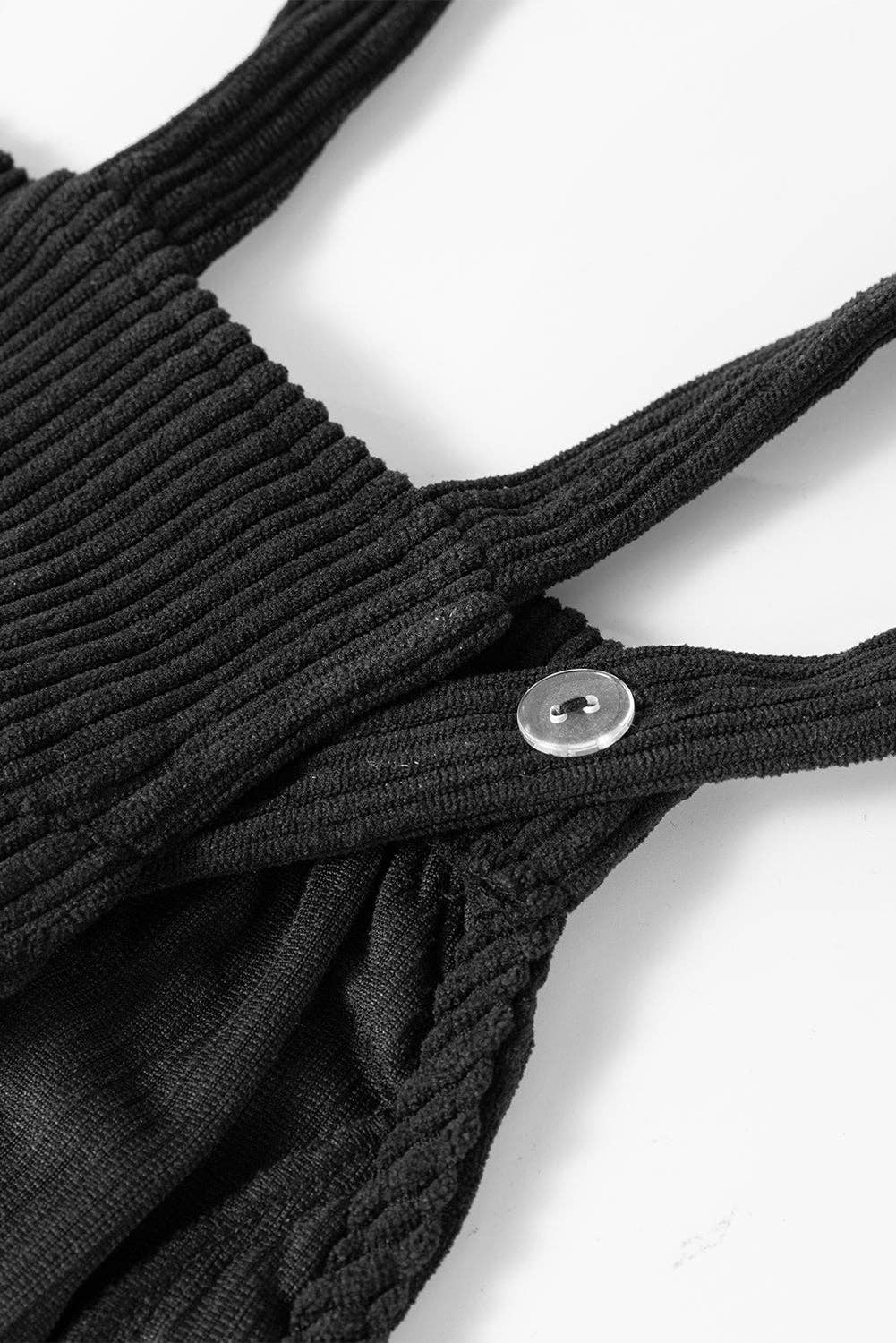 Corduroy Overall with Pockets Black