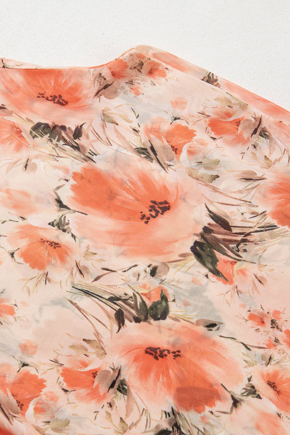 Mesh Floral Printed Slim Fit Tank Top