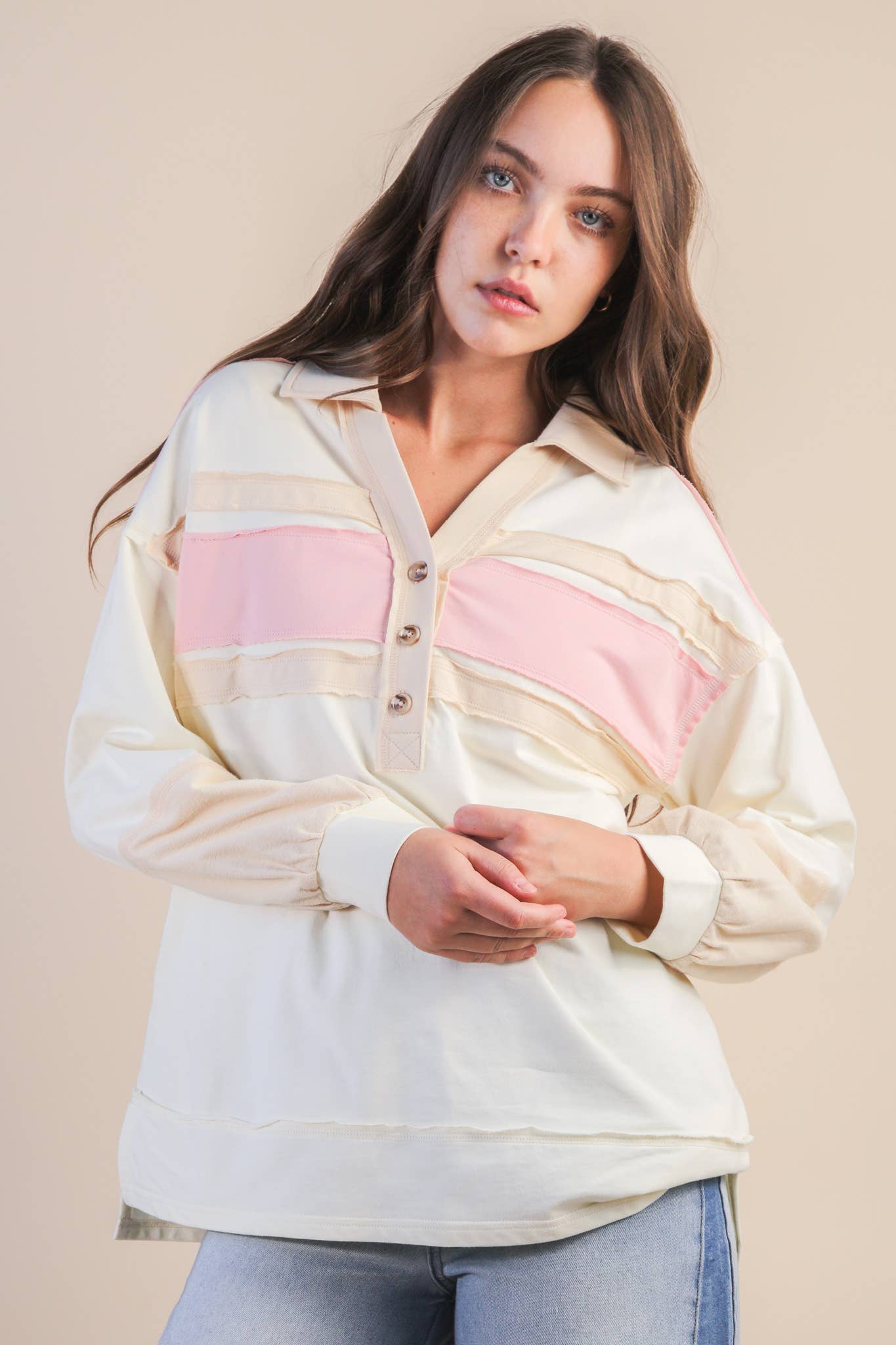 Color Block Oversized Long Sleeve