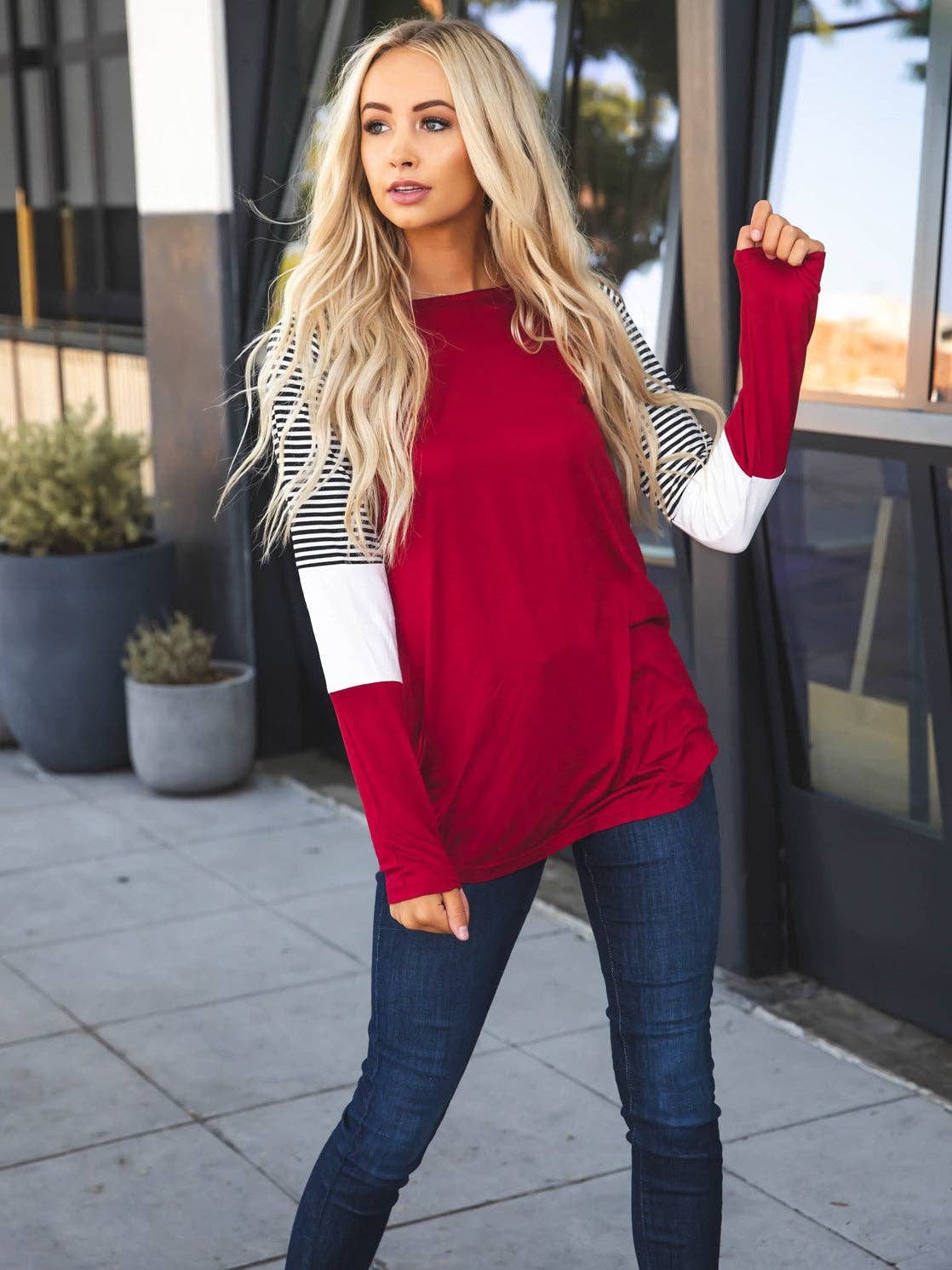 Striped Sleeve Top