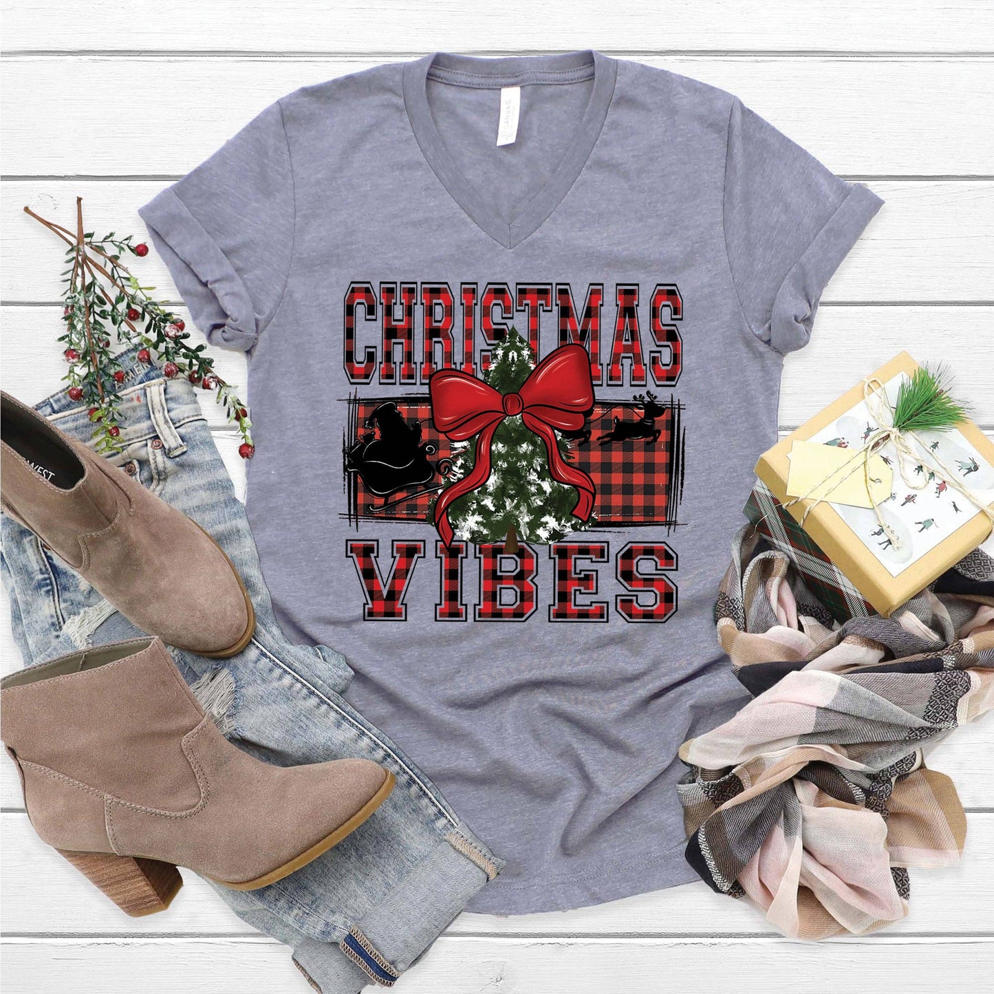 Christmas Vibes V-Neck