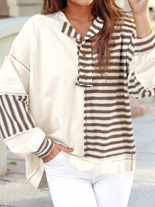 Patchwork Oversized Pullover Top