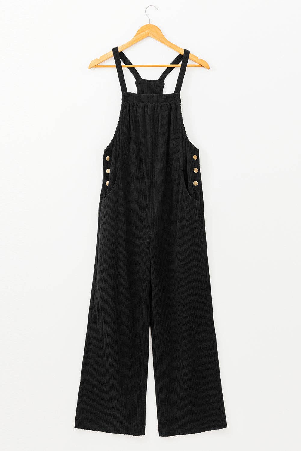 Corduroy Overall with Pockets Black
