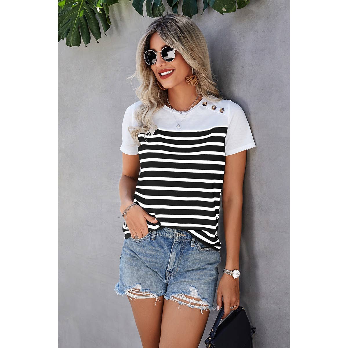 Stripe Color Block Tee