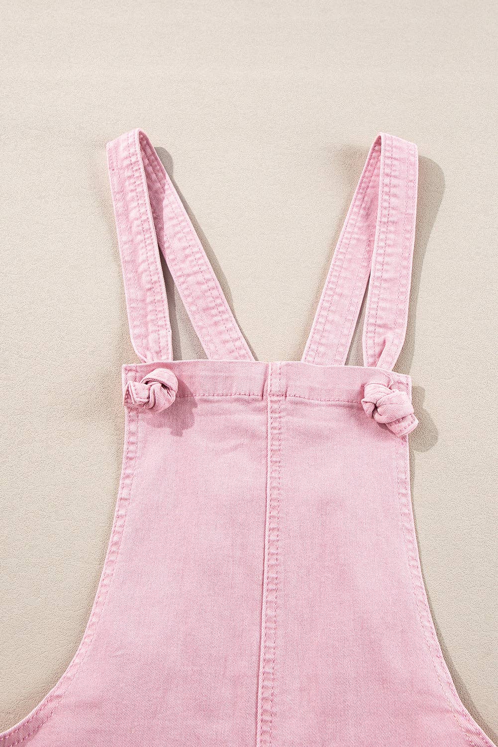 Pink Knot Denim Romper