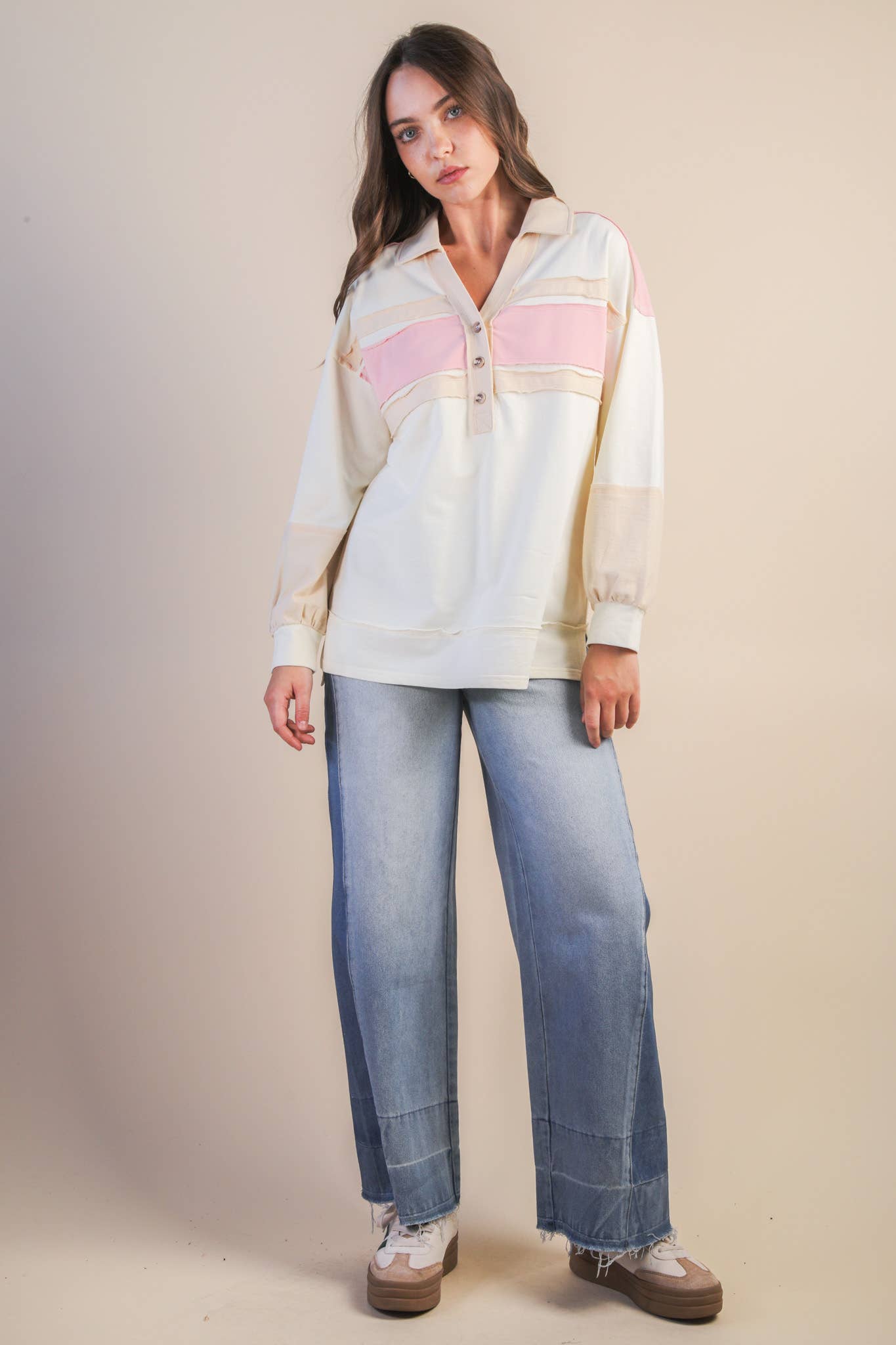 Color Block Oversized Long Sleeve