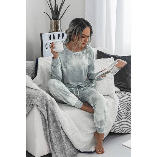 Comfy Round Neck Tie Dye Loungewear