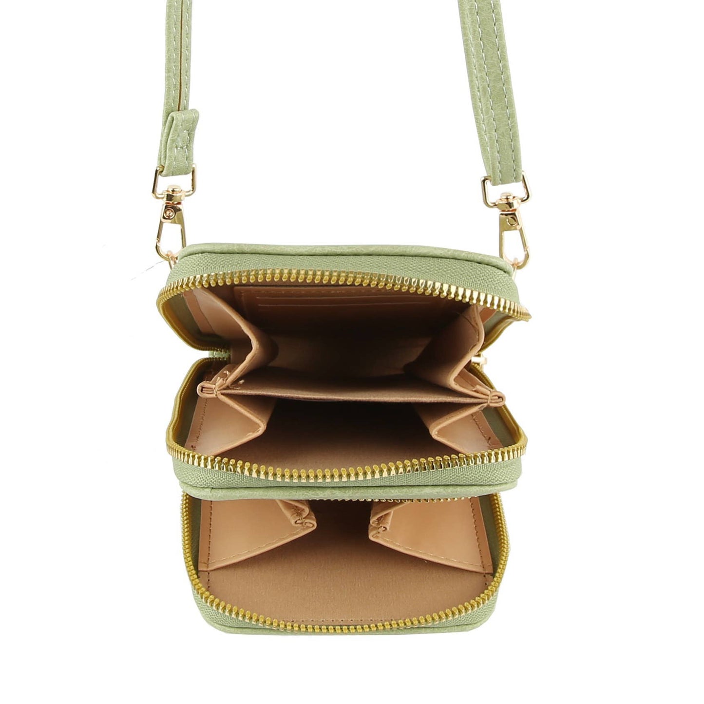 Crossbody Double Zip Handbag