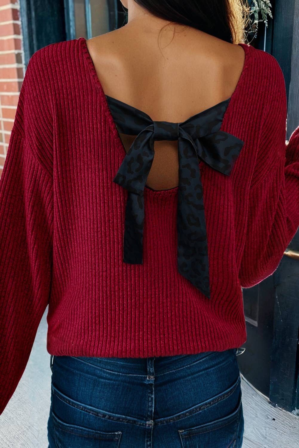 Ribbed & Ribbon Bow Back