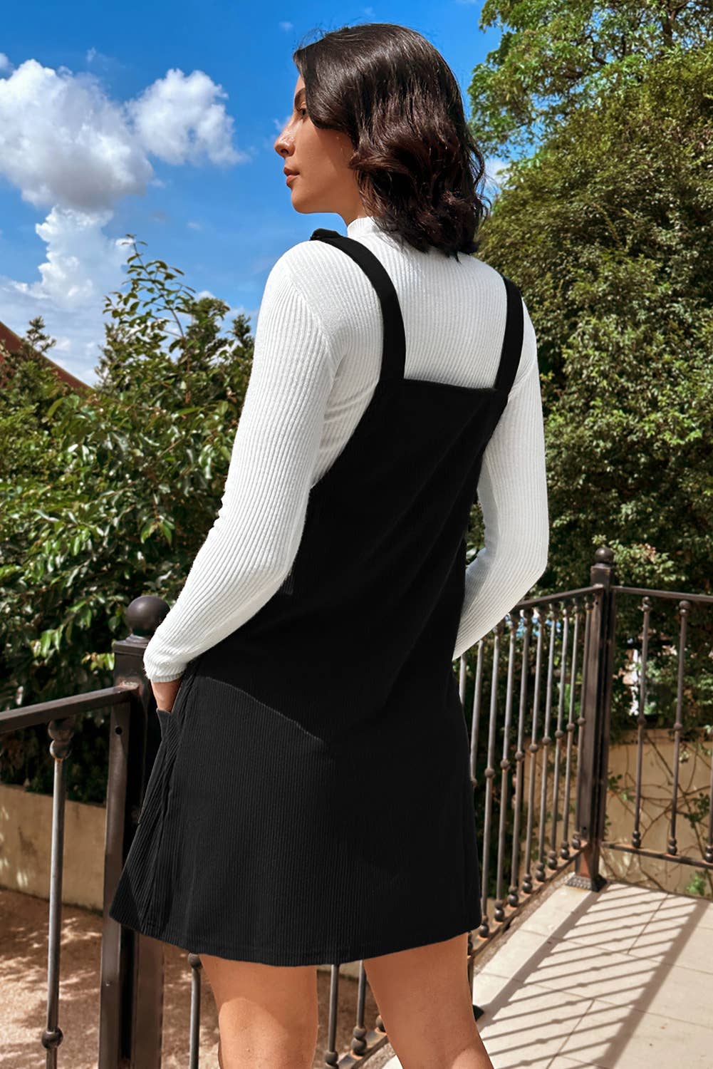 Sleeveless Corduroy Overall Dress