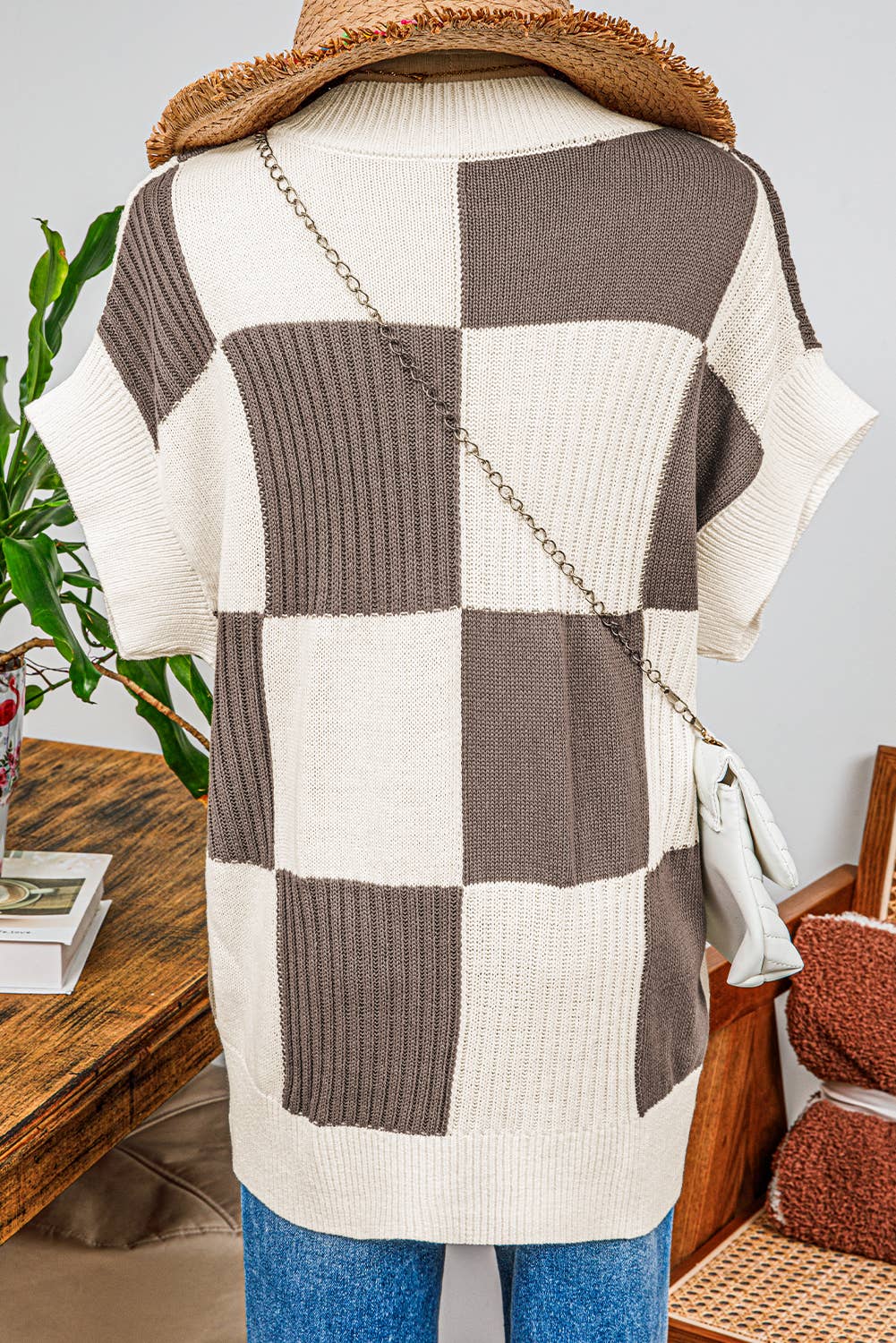 Colorblock Short Sleeve Sweater