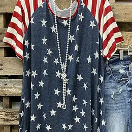 Star print flag shirt