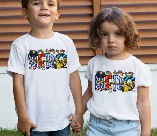 My Dad is my Hero Kids T-Shirt