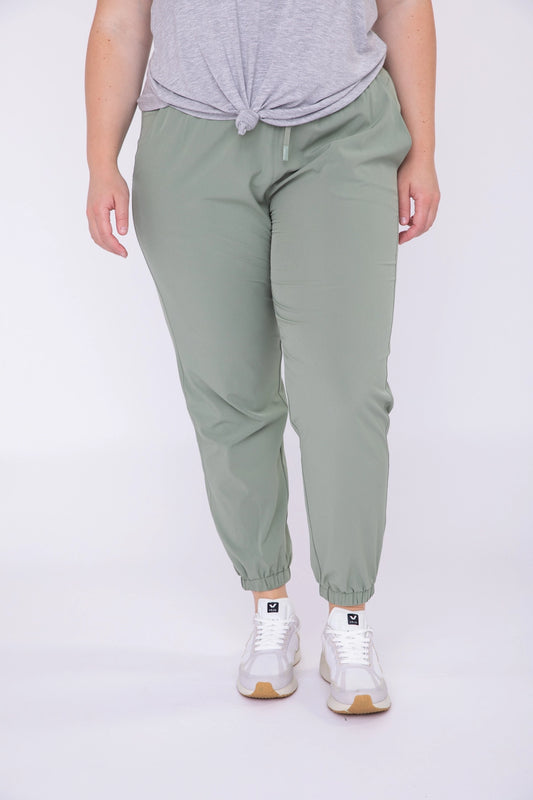 Ruffle Waist Joggers: Plus Size