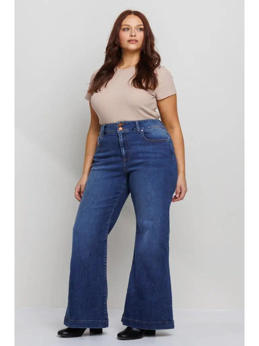 Mid-Rise Flare Jeans:  Plus Size