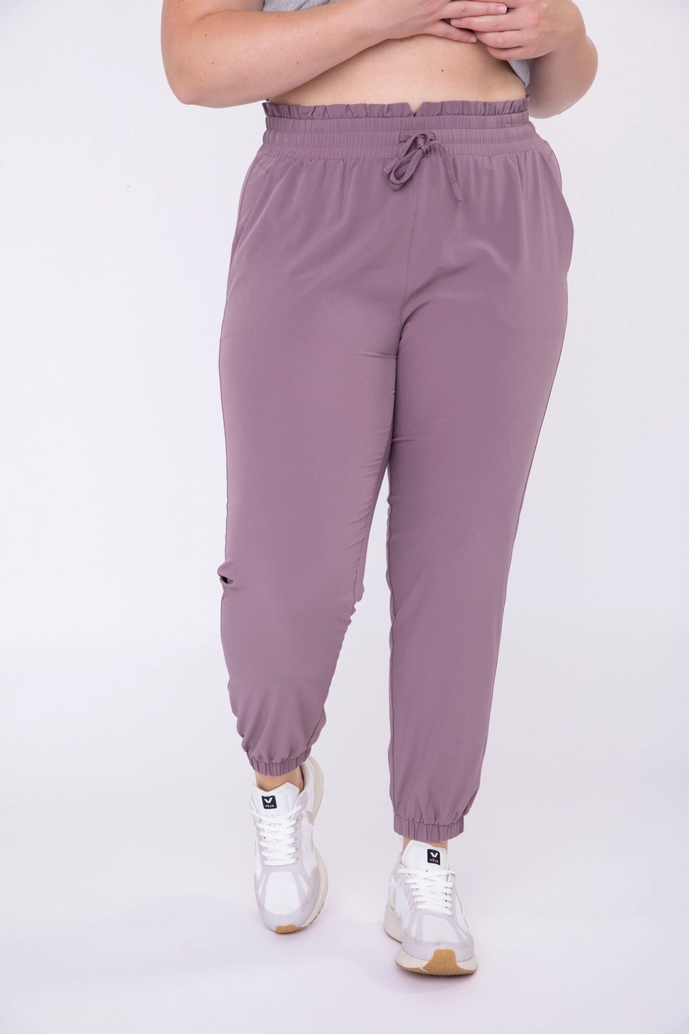 Ruffle Waist Joggers: Plus Size