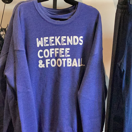 Weekend coffee football sweatshirt; Plus size