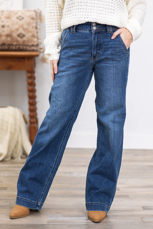 Judy Blue Double Button Wide Leg
