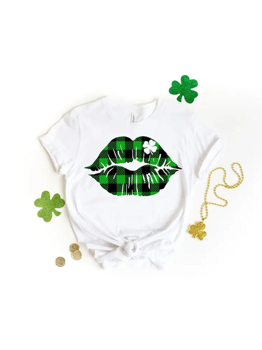 Plaid Lips St. Patrick T-shirt