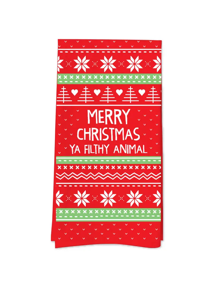 Tea Towel: Merry Christmas Filthy Animal Tea Towel