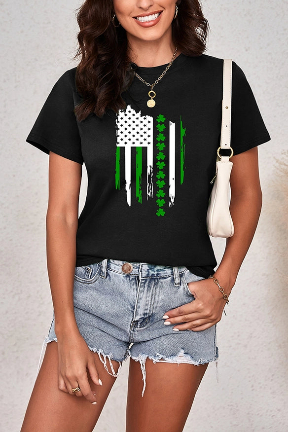 Black St Patrick's Day Flag T-Shirt