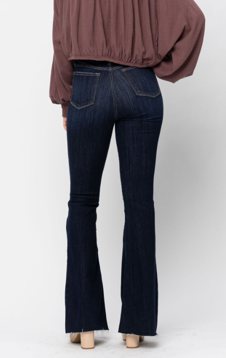 Judy Blue Raw Hem Flare Jeans