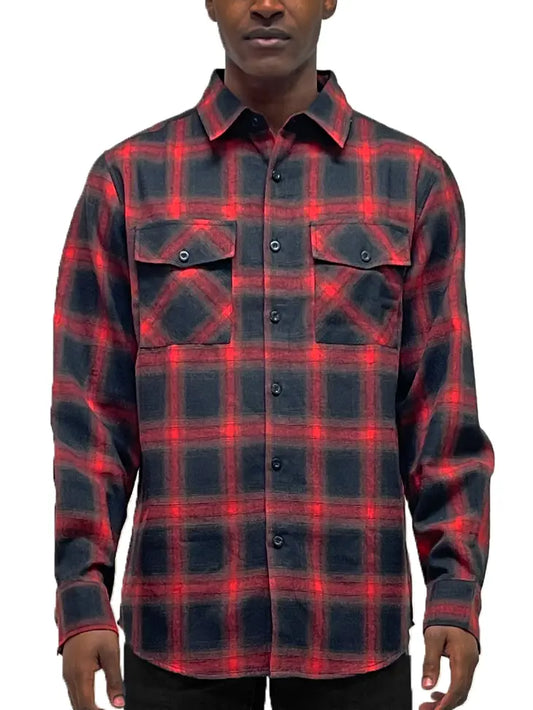 Full Checkered Long Sleeve Flannel Button Shirt