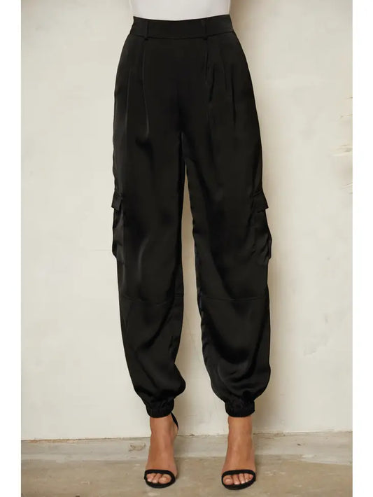 Satin Cargo Joggers