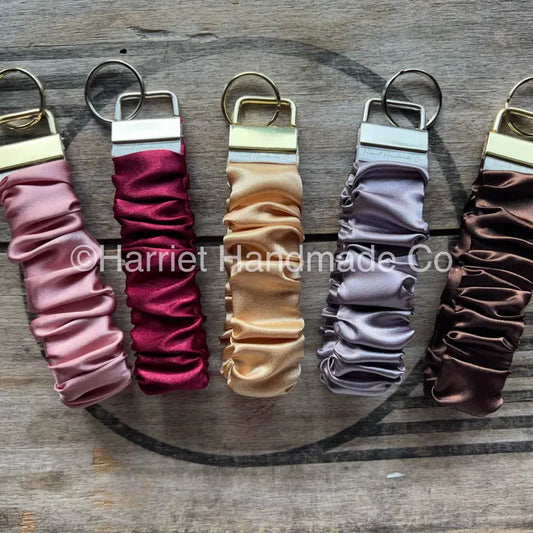 Satin Scrunchie Wristlet Keychain