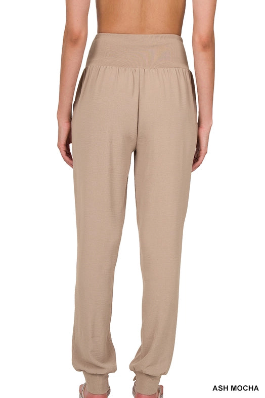 Woven Airflow Wide Waistband Jogger Pants