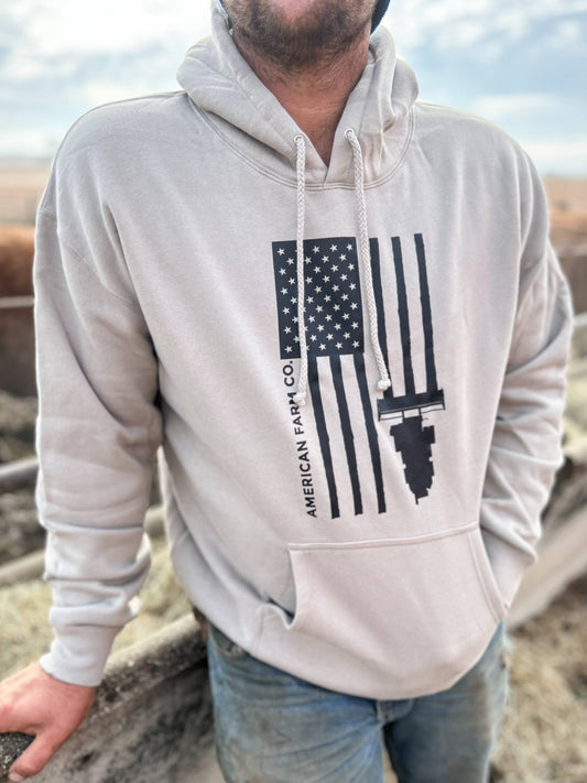 Western ‘Harvest Flag’ Graphic Farm Hoodie