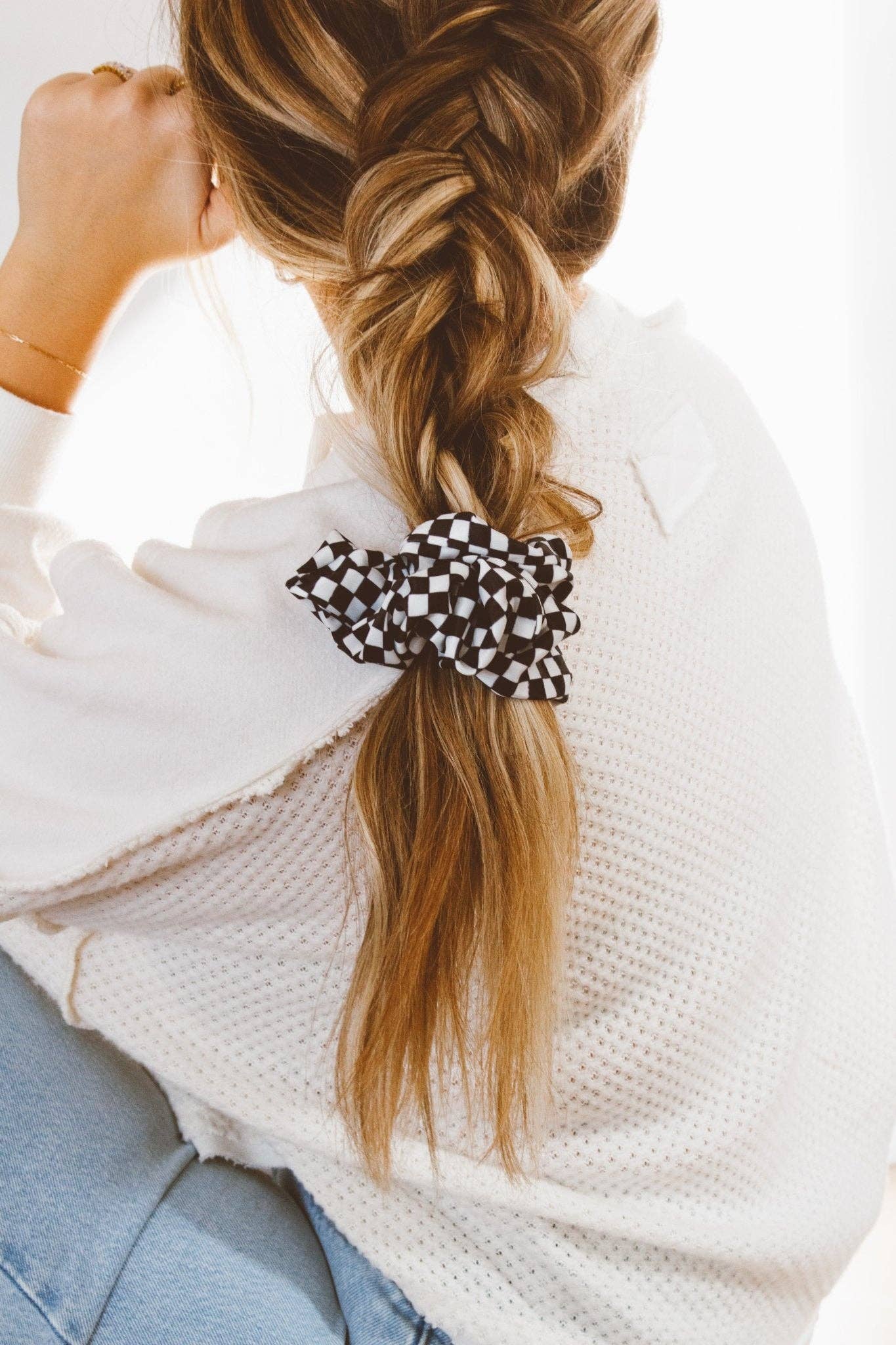 Checkerboard Oversized Scrunchie