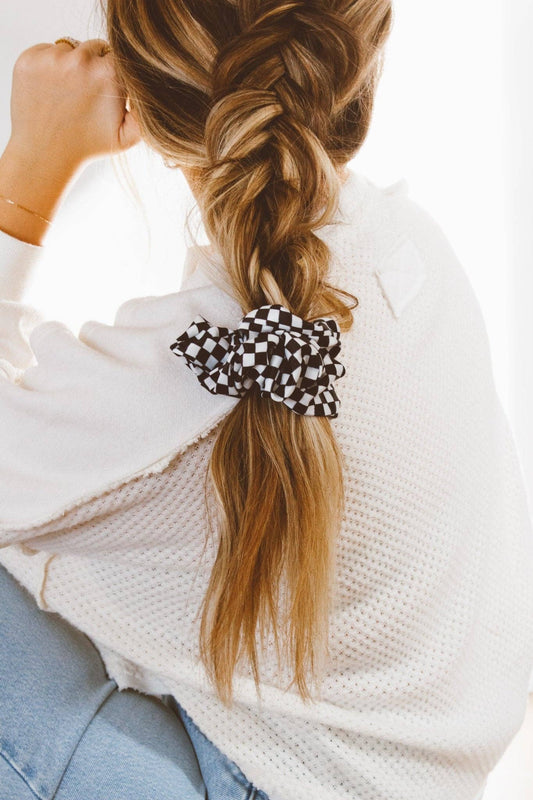 Checkerboard Oversized Scrunchie