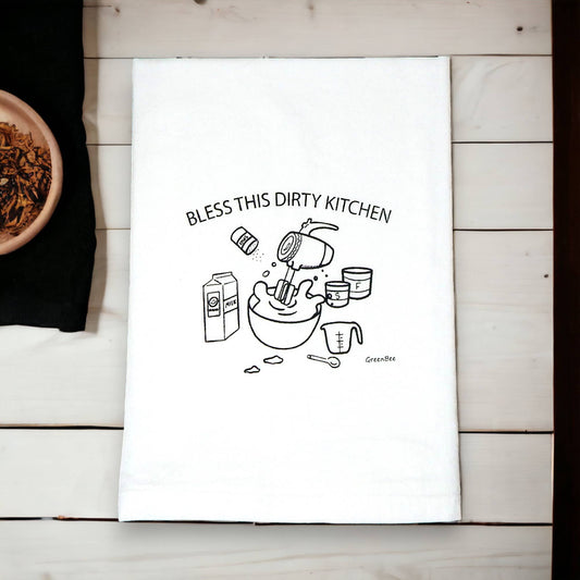 Tea Towel: Bless This Dirty Kitchen Tea