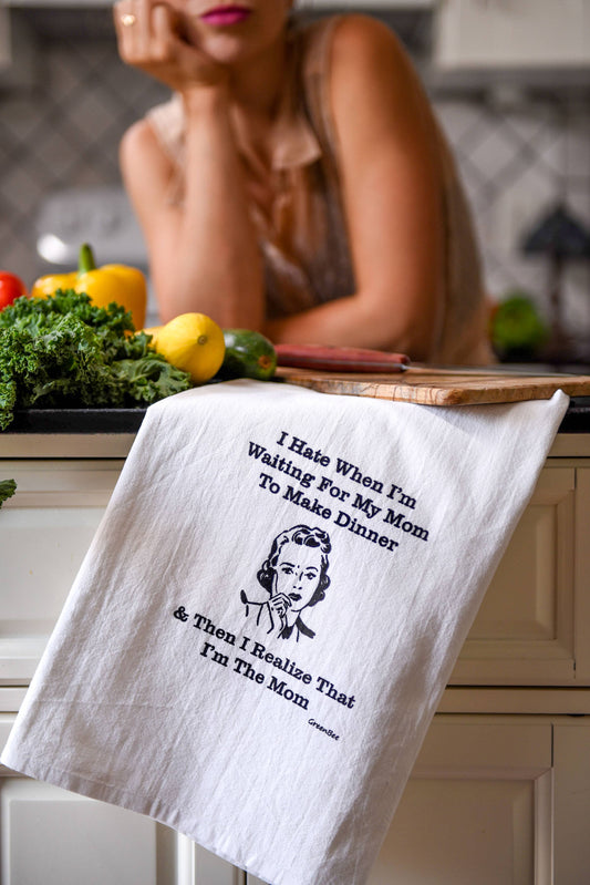 Tea Towel: Then I Realized I'm The Mom Tea Towel