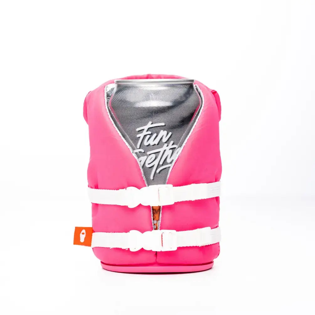 Puffin Can Koozie:  The Buoy - Party Pink