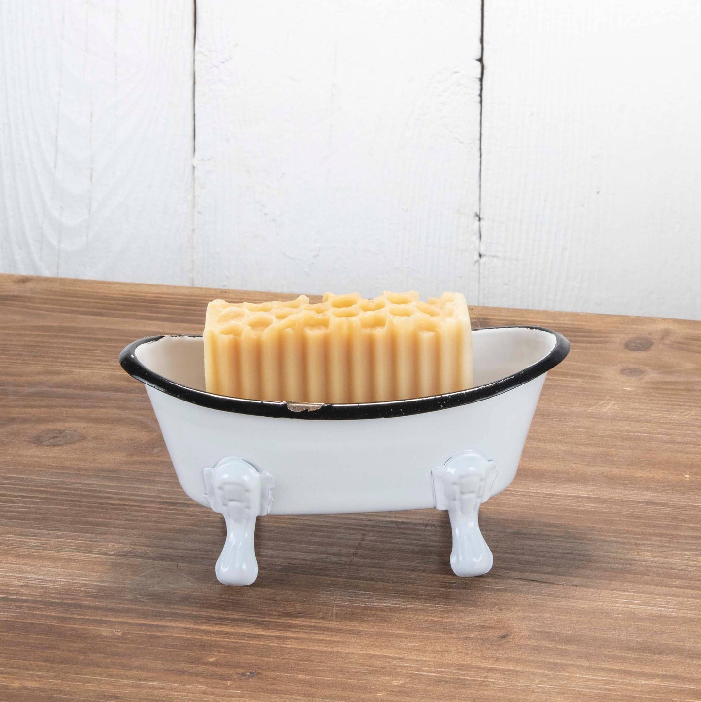 Mini Distressed Enamel Bathtub Soap Dish
