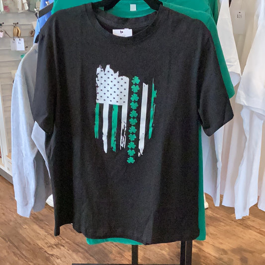 Black St Patrick's Day Flag T-Shirt